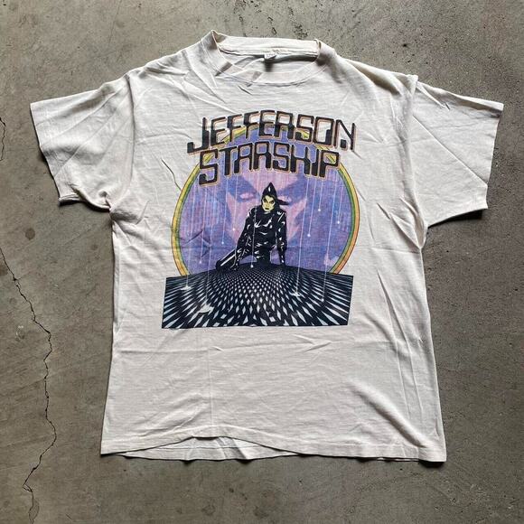 Vintage 80s Jefferson Starship Modern Times Tour T-Shirt L Single Stitch 1981 - Picture 1 of 5